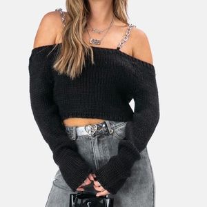 Chain strap sweater